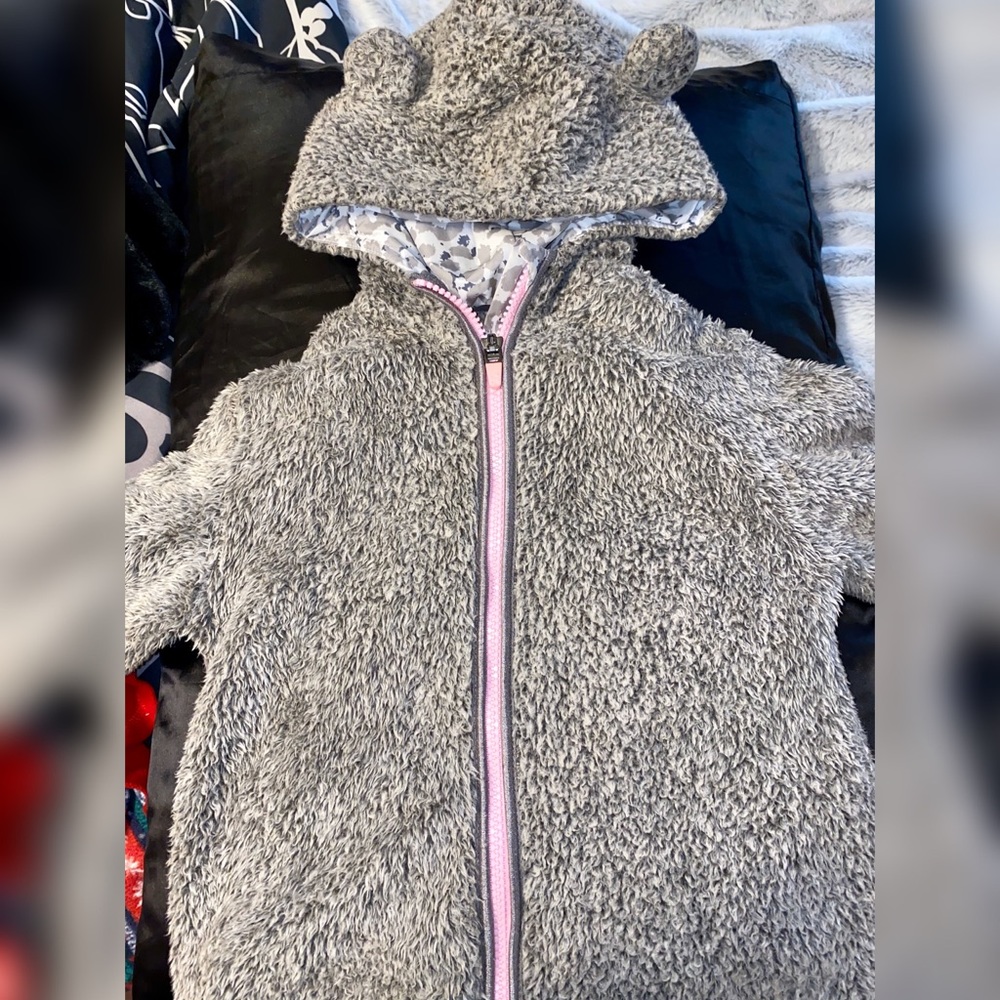 Hooded zip up sweater